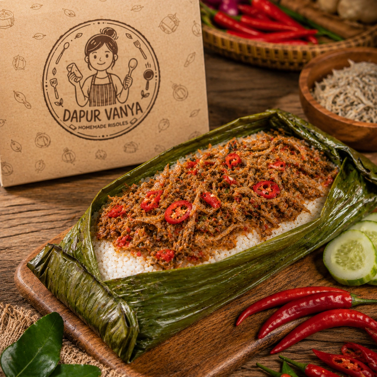 Nasi Bakar Teri Medan Pedas