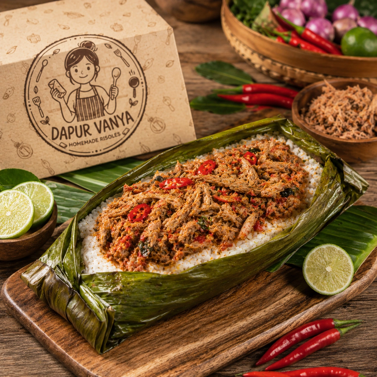 Nasi Bakar Tongkol Suwir Pedas